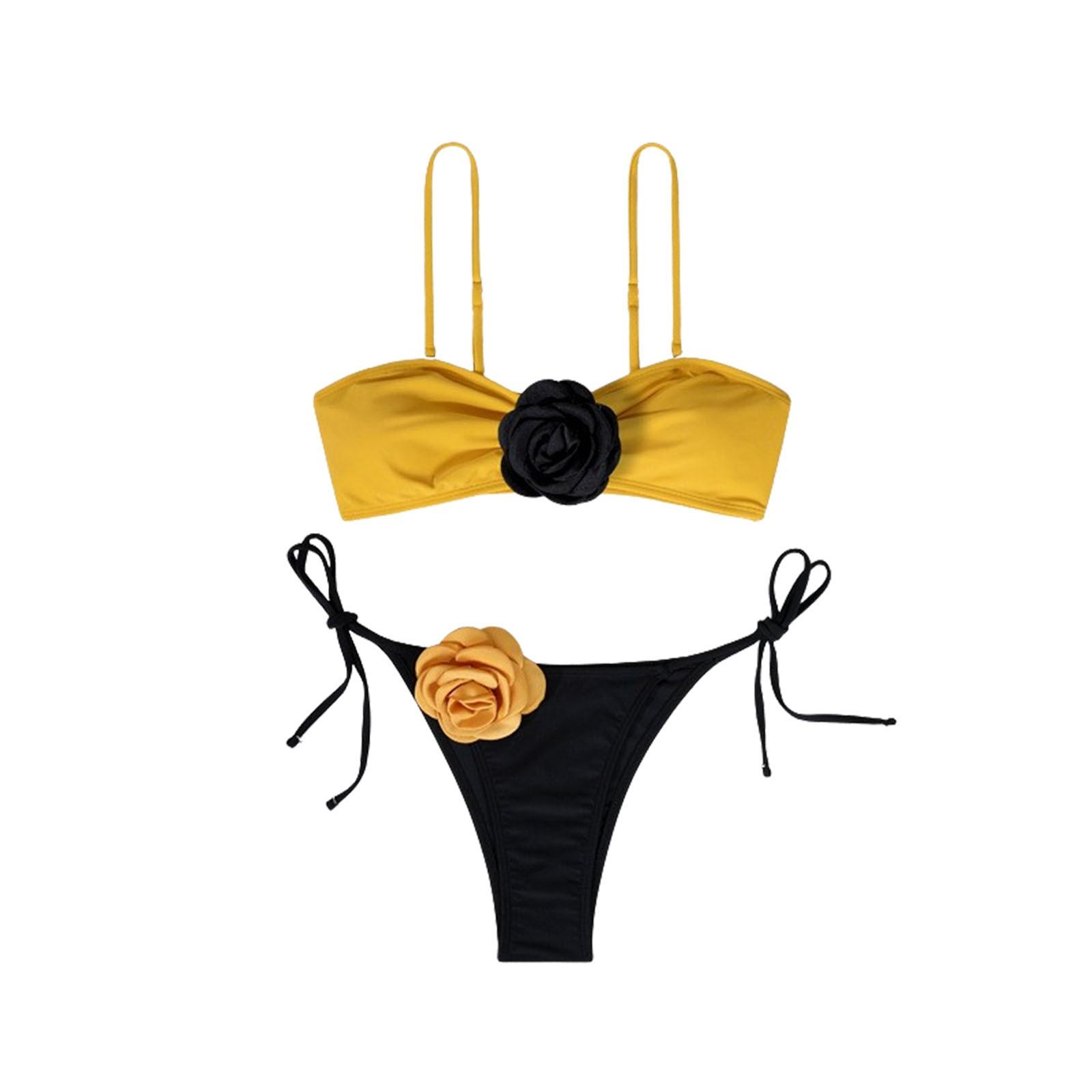 

Женские сплошные купальники Sense Bikini с подкладкой для груди No Steel Bra Swimwear XL жёлтый