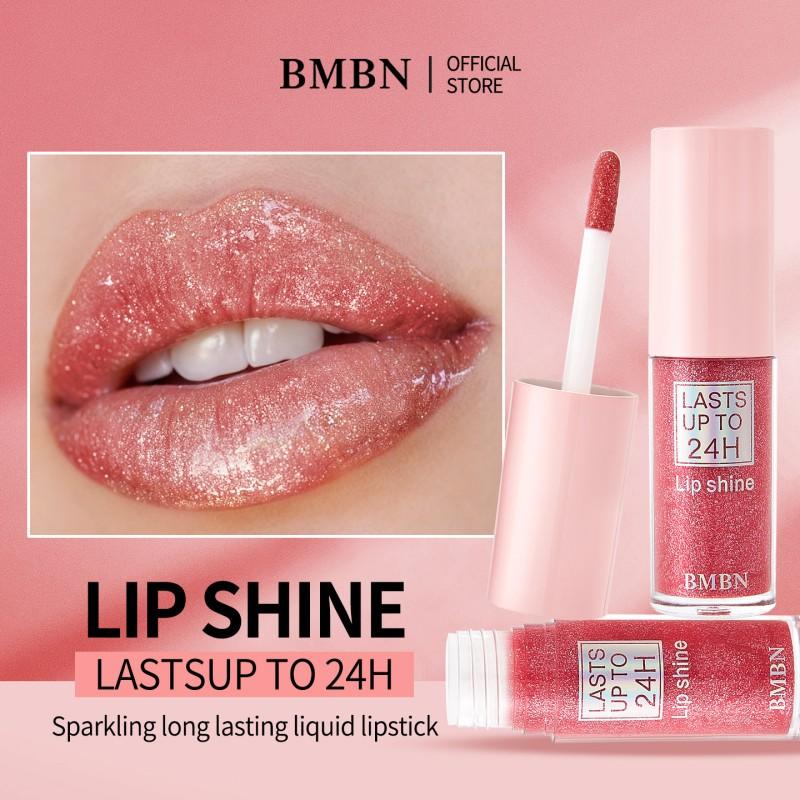 1PC Monochrome Shine Lip Gloss Lipstick - Shine Pink Gel Formula, Shine Lip Glaze, Contains Glitter, Instantly Create Glamorous Makeup
