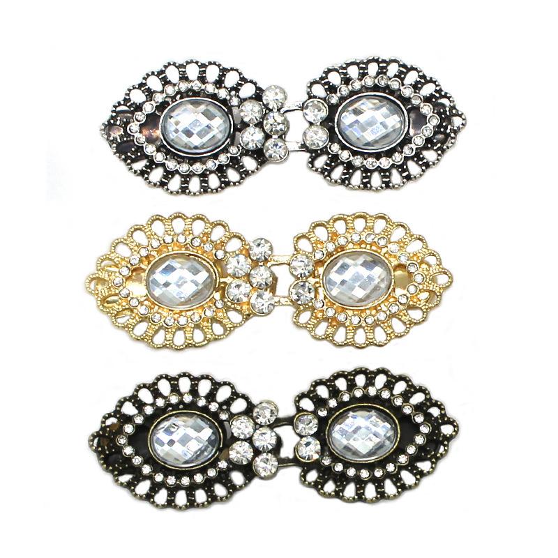1PC Rhinestone Brooch for Cheongsam Fashion Rhinestone Collar Pin Elegant Modesty Clip Qipao Dress Clasp