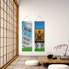 Set aus 2 Koi Nobori Hängende Schriftrolle Wandteppich Set für und Enthält auch Wand-Mini und Innengebrauch (Karpfenstreamer) Jungen-Tag, Kindertag, Jungen-Tag.