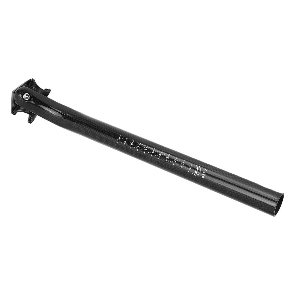 Sattelstützenrohr Professioneller Aluminiumkopf Doppelnagel Kohlefaser 3K Muster Glänzend Schwarz Fahrradsattelstütze 27,2x350mm