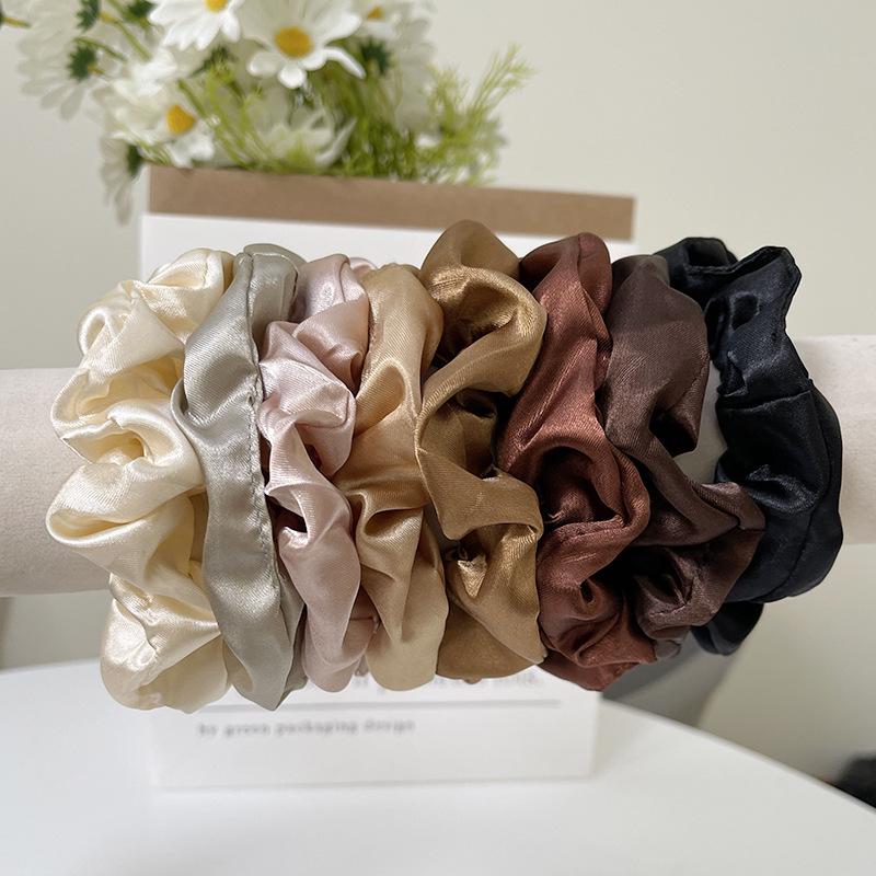 European-American Satin Pleated Hair Tie - French Minimalist Design