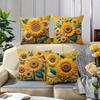 1/4Pcs Sunflower Patterned Pillowcases For Stylish Sleep Sofa Cushion Cover Home Bedroom Room Decoration