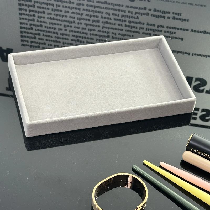 Měkký sametový stohovatelný podnos na šperky pouzdro vitrína na vystavení šperků přenosný organizér na prsteny náušnice náhrdelníky držák na šperky