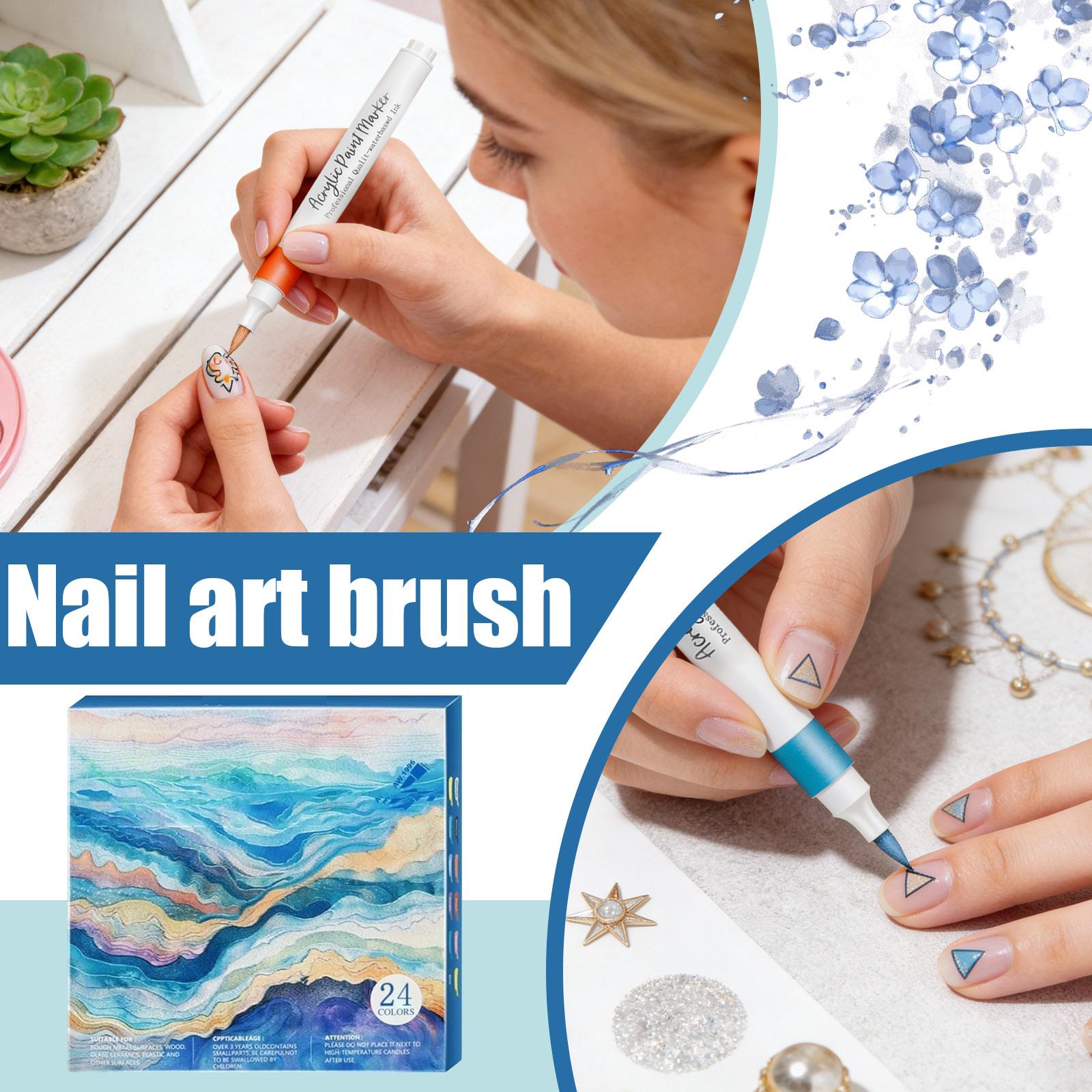 

24-color Pen Set 60ml DIY Pens Quick-drying Nail Polish Markers Suitable For Gel Nails Suitable For Children And Adults. One Size