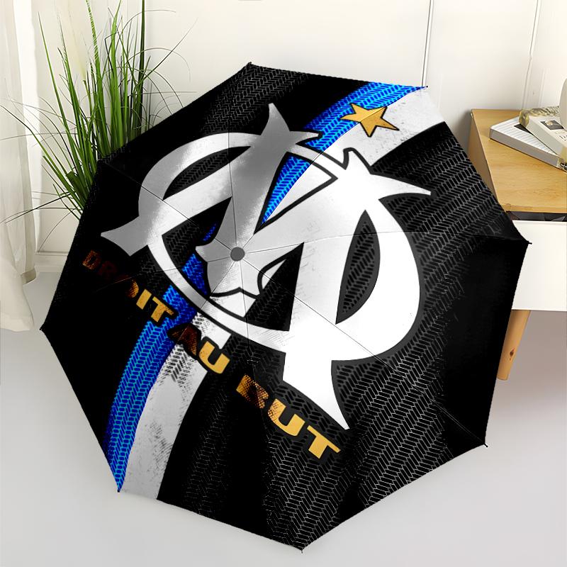 Marseille Print Automatic Umbrella, 8 Rib Iron Frame, Plastic Handle, Suitable for Outdoor Travel &Daily , Ideal Gift