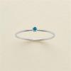 eManco Gold-Plated Non-Constricting Ring for Women - Thin Band with Tiny Diamond Accents and December Birthstone