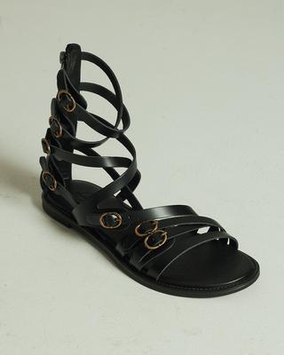 Sandals with Buckles Aquamarin 1075 36 Black Leather