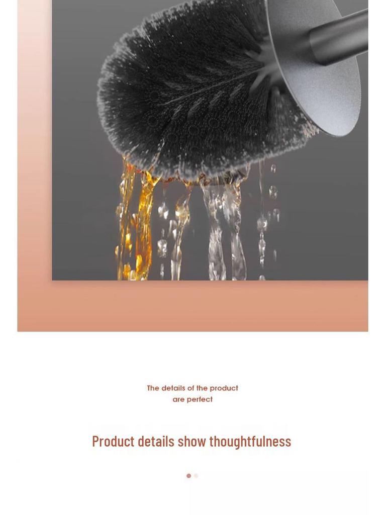 Space Aluminum Wall-Mounted Toilet Brush Set - No Dead Angle, Punch-Free Cleaning Solution