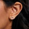 Hello Kitty Stud Sanrio Silver Plated Crystal Earrings for Officially Licensed Hello Kitty Rose Gold No Gems Earrings, Women, Jewelry., Silver,