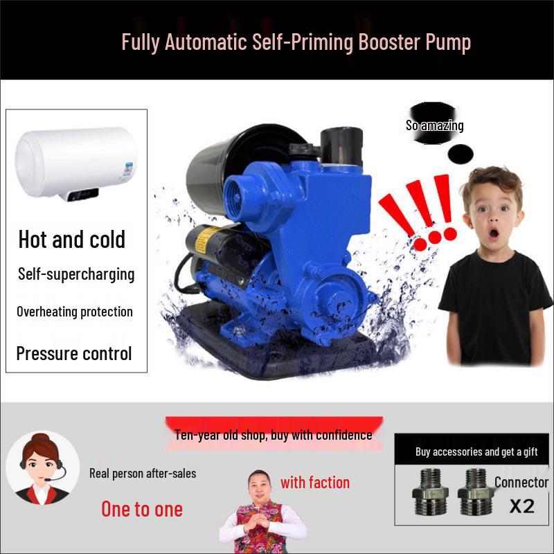 220V Fully Automatic Silent Self-Priming Household Water Booster Pump for Tap and Heater Systems