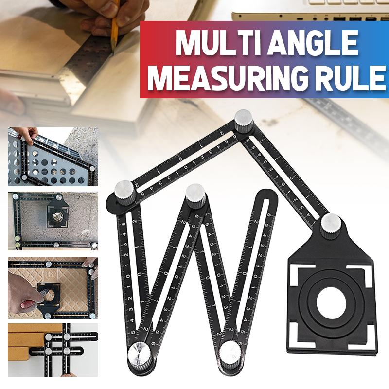 Multi Adjustable Angle Ruler Tile Hole Locator 6 Folding Metal Measuring Ruler Drill Guide Openings Locator 31*5.5*2.6cm