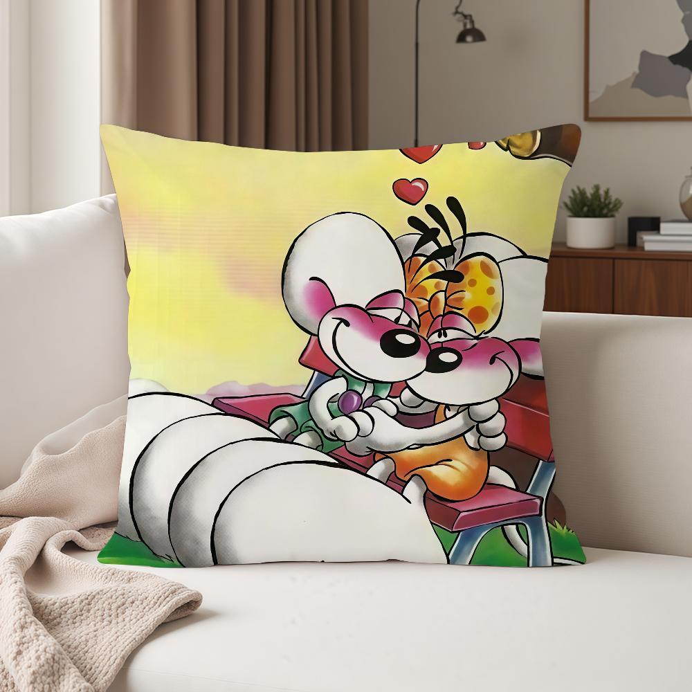 Cartoon D-Diddl Rat Pillow Case Suitable For Bedrooms Living Rooms Cars Home Decoration