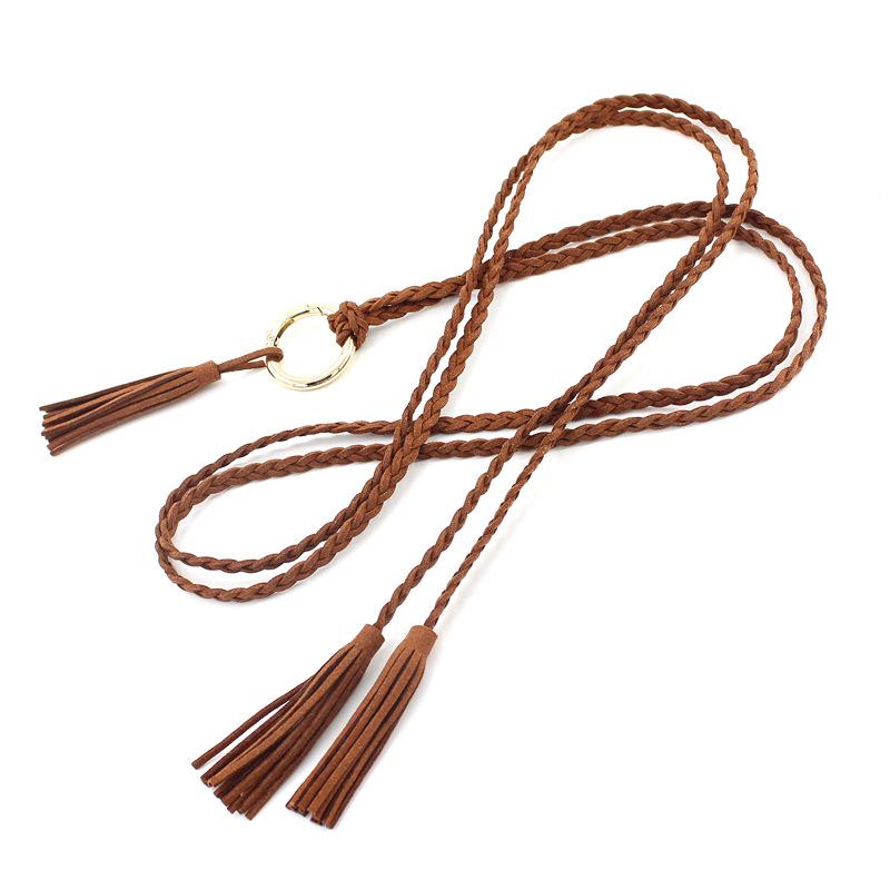 Handgemachte Taillenkette, eleganter Damengürtel für Frauen, gestrickter Taillenseil-Quastenring im ethnischen Stil, Kleiddekoration, Mädchengürtel