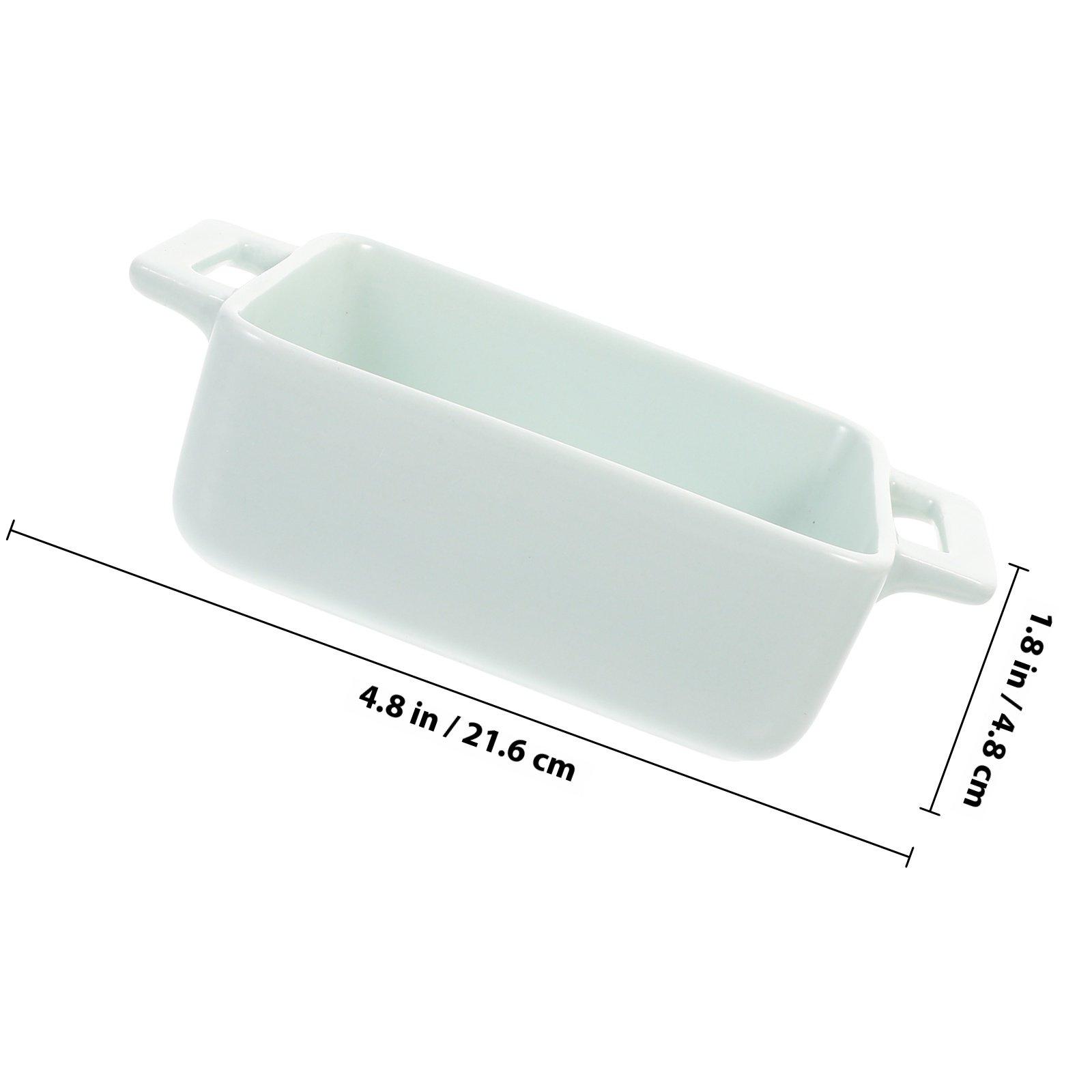 

1 шт. Прочная керамическая форма для выпечки, износостойкий кухонный противень для ресторана, отеля, домашнего использования, форма для хлеба с двумя ручками, посуда для выпечки зелёный