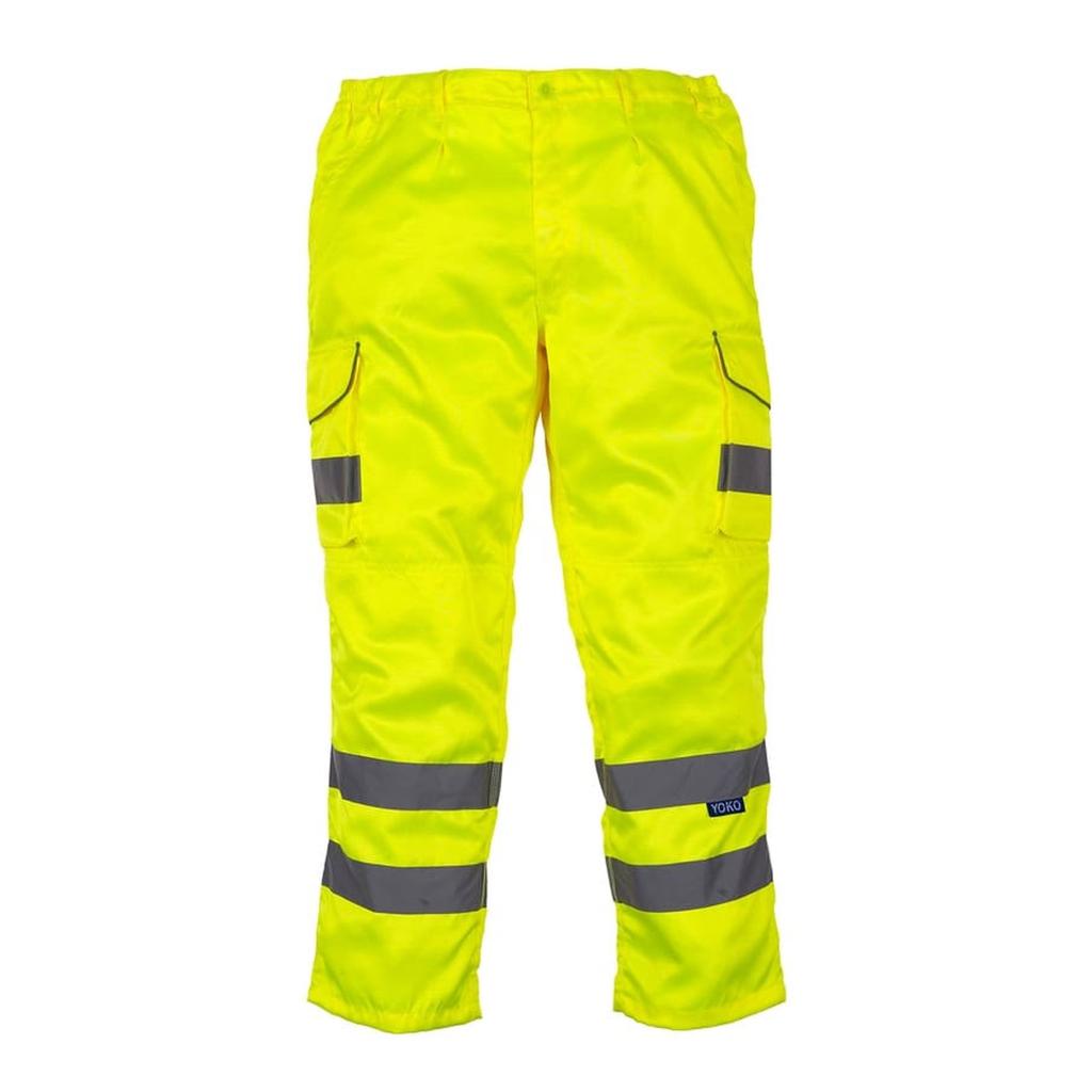Yoko Mens Hi-Vis Cargo Trousers With Knee Pad Pockets