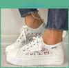 Ladies Laceup Summer White Shoes Casual Breathable Shoes