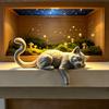 Lazy Sleeping Cat Figurine 3D Printing Soft Cute Desk Ornament Simulation Modeling Desk Ornament for Monitor Hanging