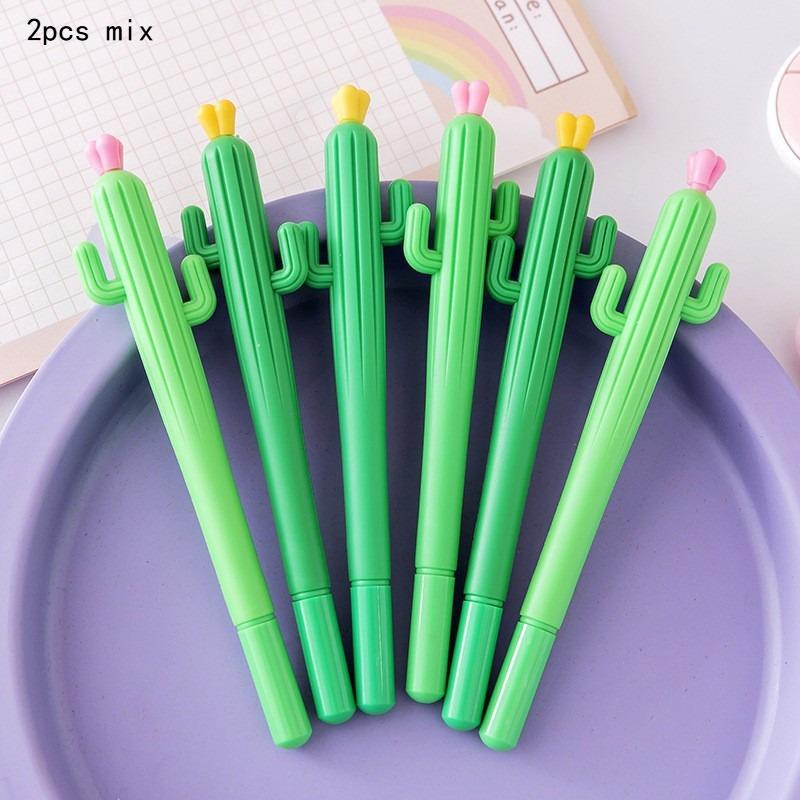 

Office School Supplies Creative Flowering Cactus Shape Creative Gel Pen Black Student Kawai Stationery Wholesale Prize Gifts
