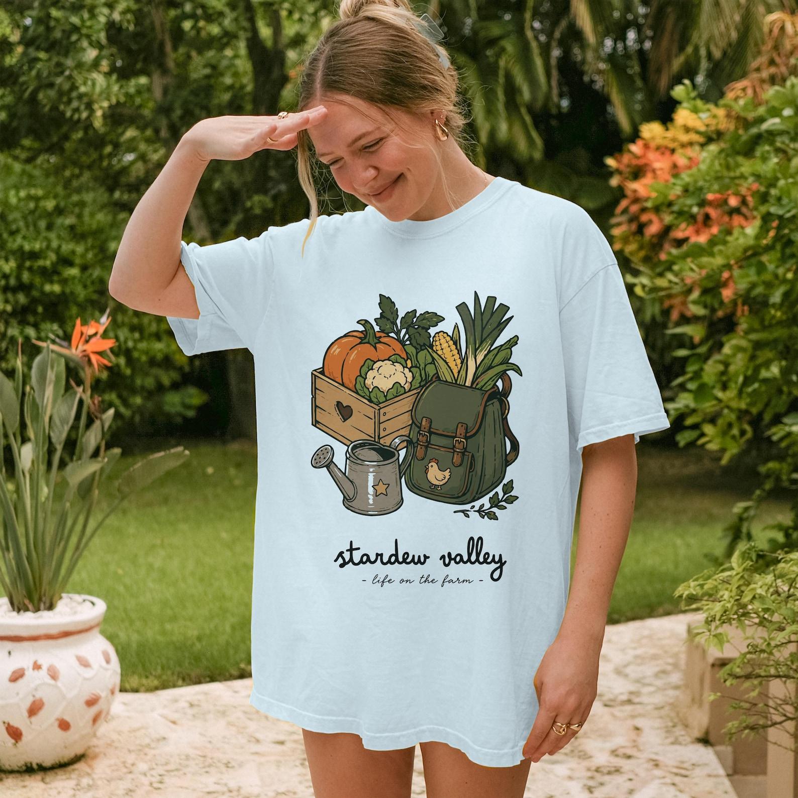 Stardew Valley Farm Life T-Shirt Cozy Gaming Gamer Girl Gift Indie Game Merch Farmcore Aesthetic Stardew Valley T-shirt 3XL