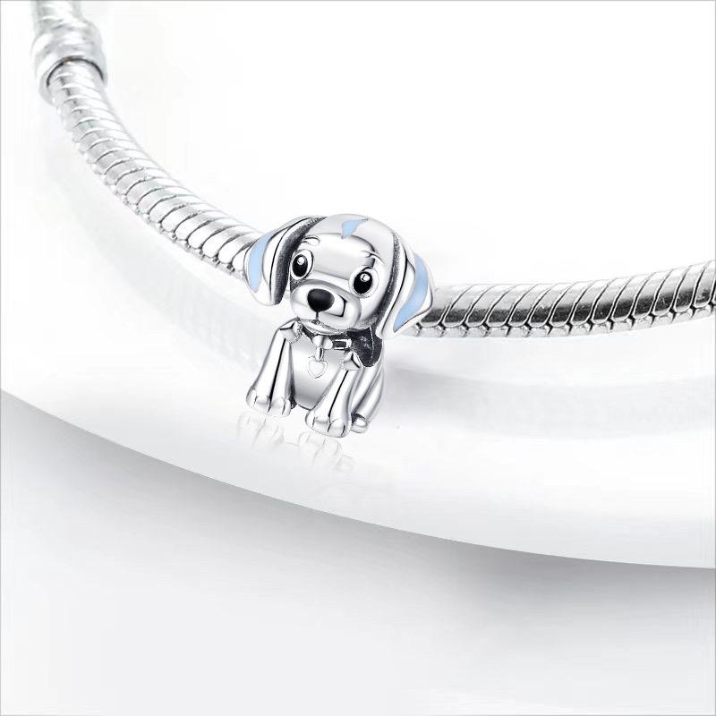 Neuer Kupfer Niedlicher Pfotenabdruck Hundeknochen Anhänger Perle Kompatibel Mit Authentischen Charm-Perlen Armbändern Halsketten Schmuckzubehör