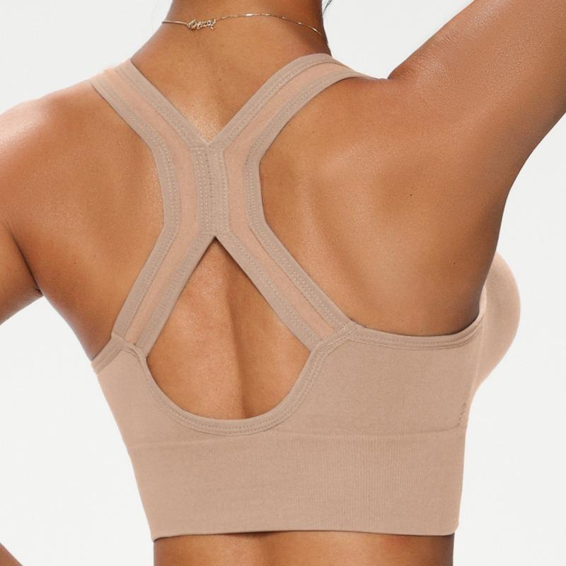 Plus Size Sports Bra, Back Beauty Design, Push Up Anti Saggy Yoga Bra, Seamless Fitness Running Workout Bras for Women