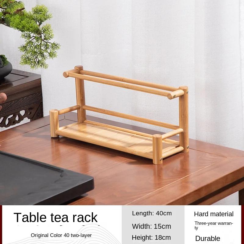 Desktop Bogu Frame Solid Wood Table Tea Set Purple Clay Pot Frame Display Room Storage Bamboo Trays Decorative Coffee Holder