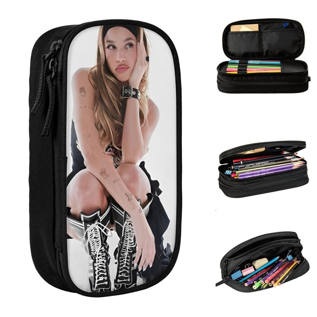Fun Singer Emilia Mernes Pencil Cases Pencil Box Pen Box for Student Big Capacity Bags School Supplies Zipper Stationery