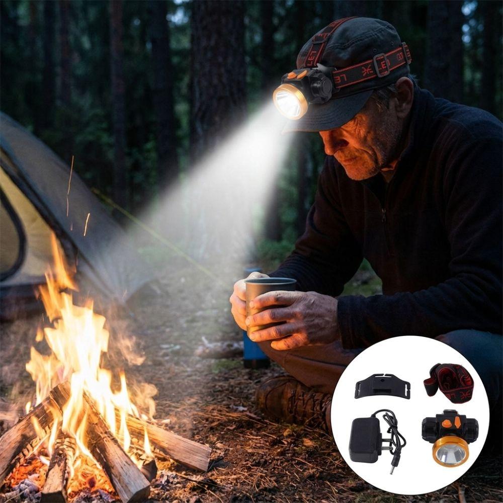 Rechargeable LED Mining Headlamp Long Runtime Hard Hat Clip Mining Lamp Cycling