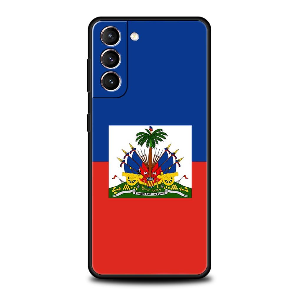 shipping Haiti Flag Soft Phone Case For Samsung Galaxy S25 Edge S24 Plus S23 FE S22 S21 S20 Ultra 5G S10 Black Protect Cover