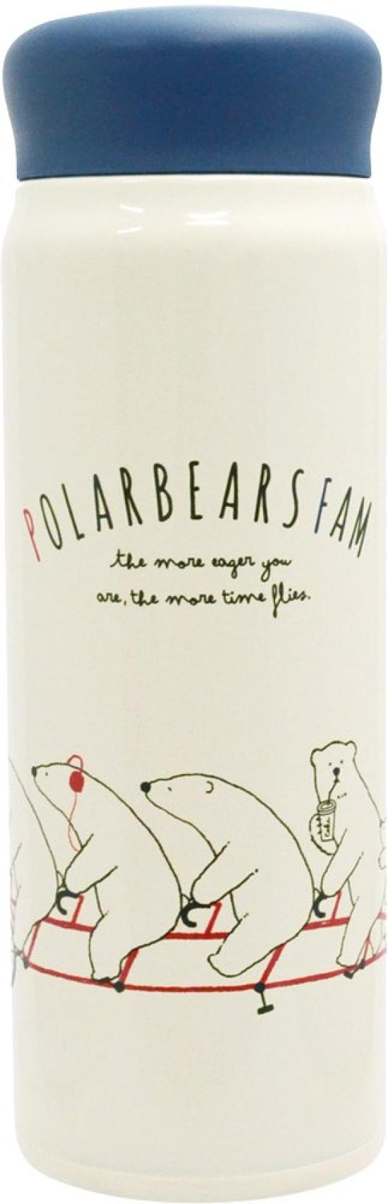 

POLAR BEARS FAM 480ml Water Bottle, Lightweight, Double-Walled Vacuum-Walled Stainless Steel Mug, Insulates Hot and Cold Drinks, Navy (RAA-PB48NV)