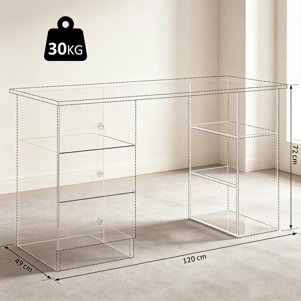 Practical Work Table, Modern Desk, Elegant Computer Desk, Versatile Work Space (only with Computer Desk)