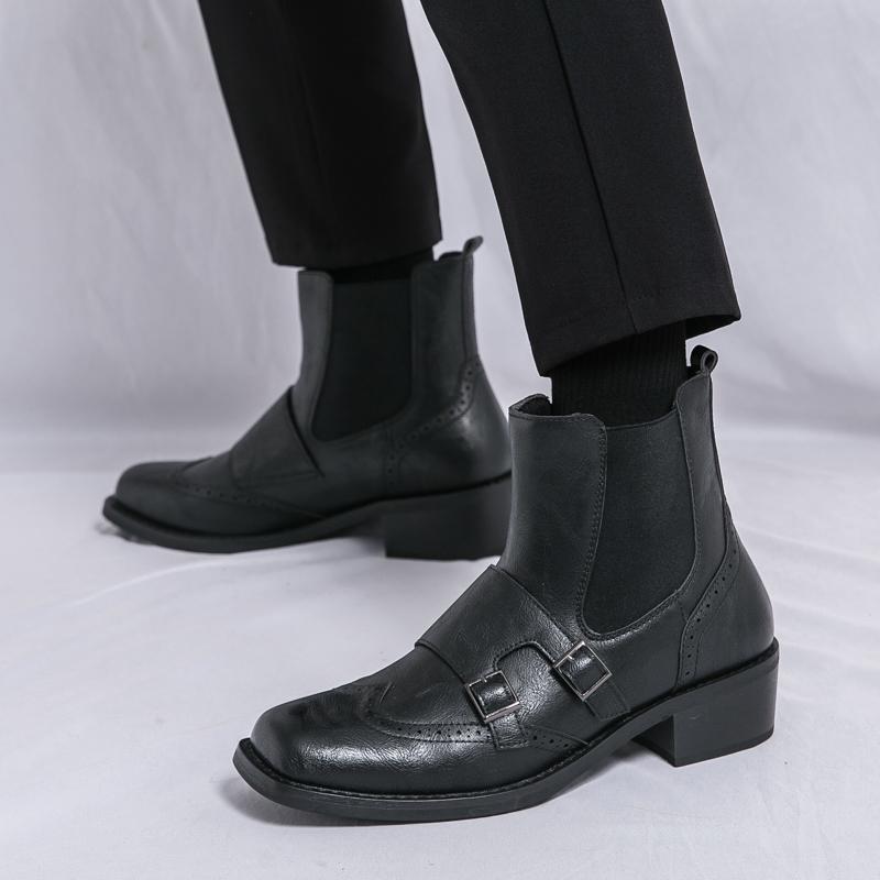 Brand Business Casual High Top Leather Boots Fashionable and Comfortable Outdoor Motorcycle Boots High-quality Chelsea Men Boots