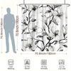 Black & White Floral Vines Shower Curtain - Minimalist Nordic Design, Polyester, Stylish Modern Bath Decor, Easy Care