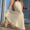 Off-White Fleece-Lined Woolen Mermaid Skirt - High-Waisted 2025 Autumn/Winter Mid-Length Skirt for Women