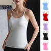 Top na cienkich ramiączkach Damskie topy cami z wkładkami Podwójnie podszywane koszulki camisole Fitness z wbudowanym biustonoszem Dopasowany Basic Letni Do wyjścia Oddychający