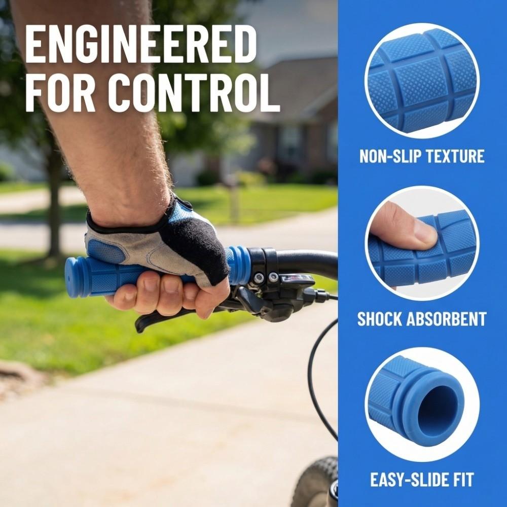 5 Pairs Rubber Cycling Handlebar Grips Non-Slip Shock Absorption Bike Handlebar Grips Soft Easy Installation