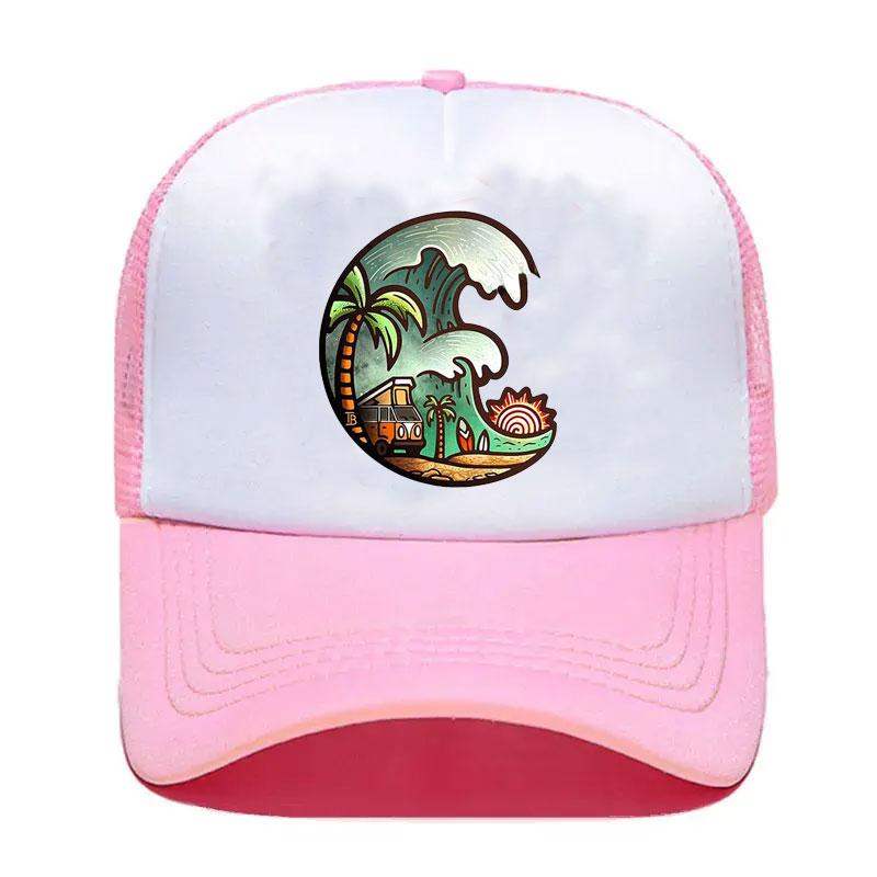 For Fishing Fish Logo Mesh Trucker Hat Fashion Unisex Women Advertising Travel Team Baseball Caps Truker Hats Snapback Cap