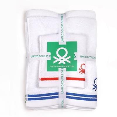 Serviettes de toilette - CASA BENETTON - Lot de 3 pièces - 100% coton - 450 g/m2 - Douceur extrême