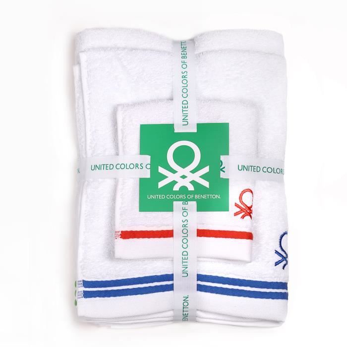 Asciugamani - CASA BENETTON - Set da 3 pezzi - 100% cotone - 450 g/m2 - Morbidezza estrema rosso