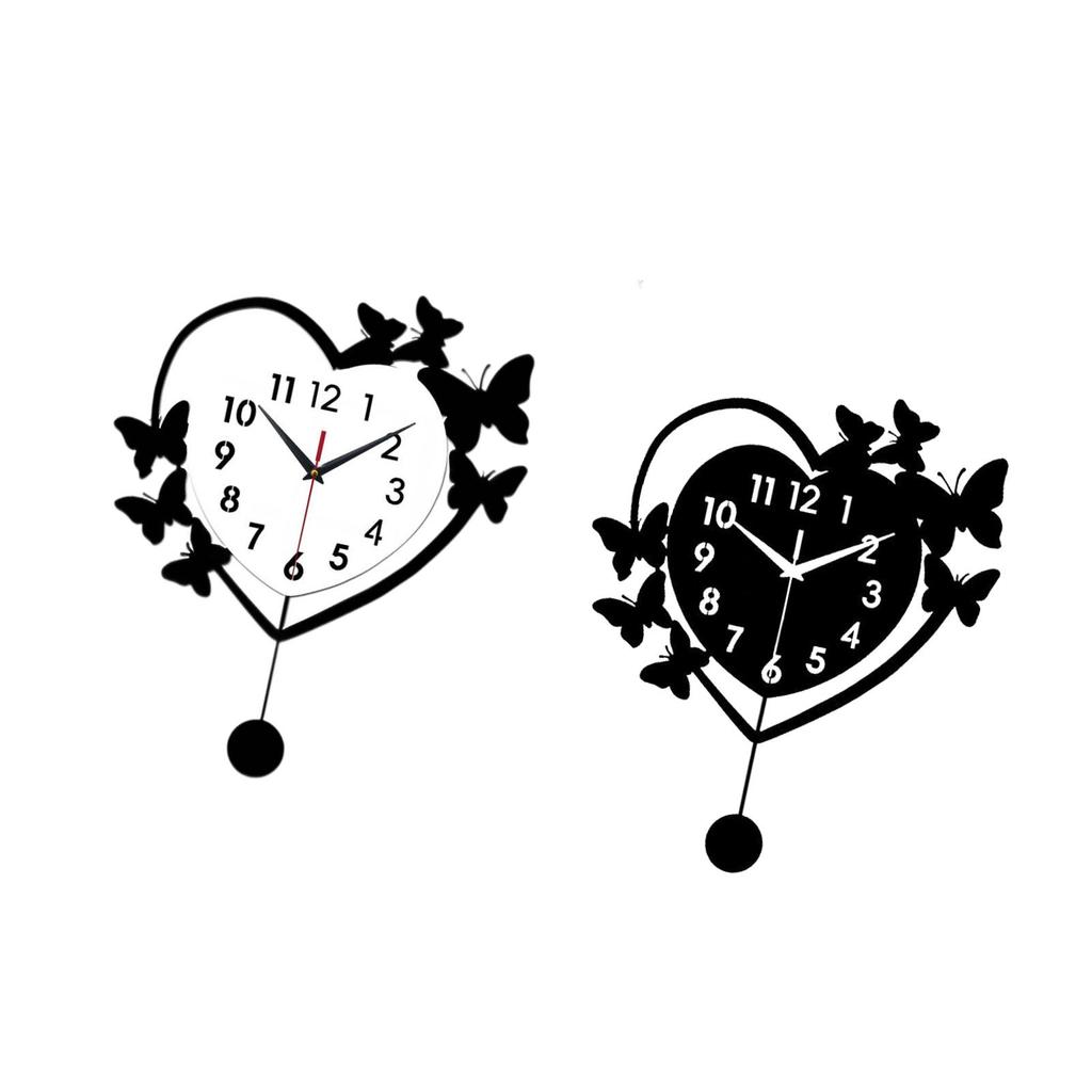 Luxury Living Room Wall Clock Acrylic Love Heart Design Silent Decorative Clock for Modern Home Office Bedroom