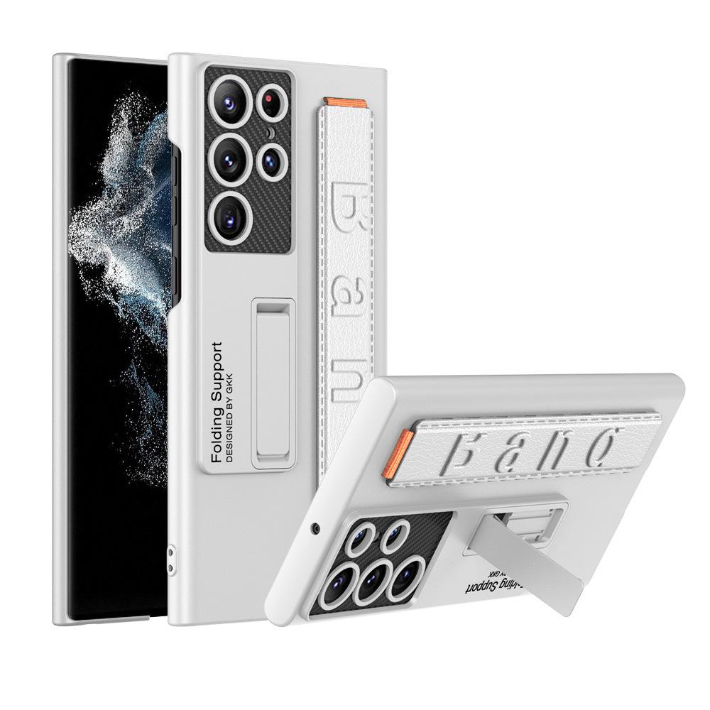 Samsung S25 Ultra/S24 Plus/S23U Phone Case with Elastic Wristband and Ultra-Thin Stand for Full Coverage Protection