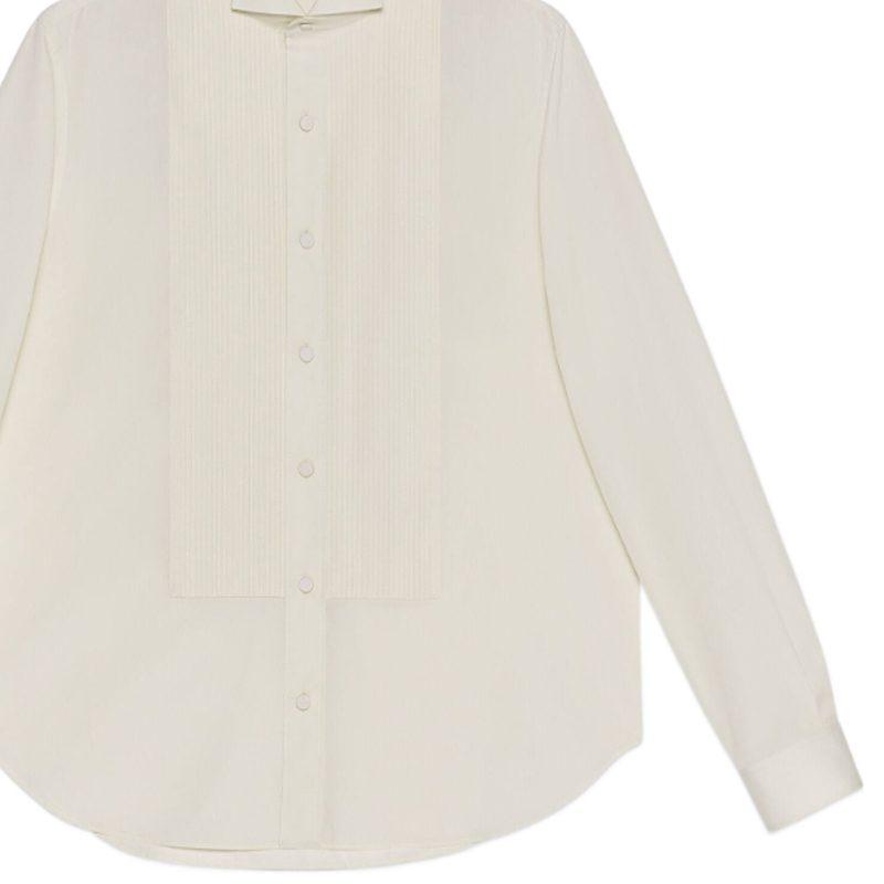 Gucci Shirts Men's White Stand Collar Moderate Other 698327-ZAJS4-9210