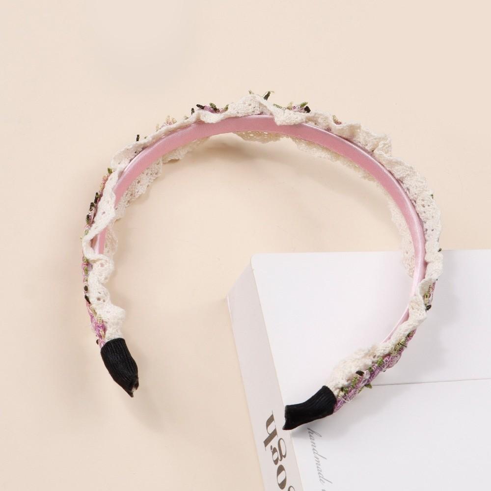 Korean Style Girl Hair Hoops Bezel Design Lace Headband  Ladies Boutique Hair Accessories