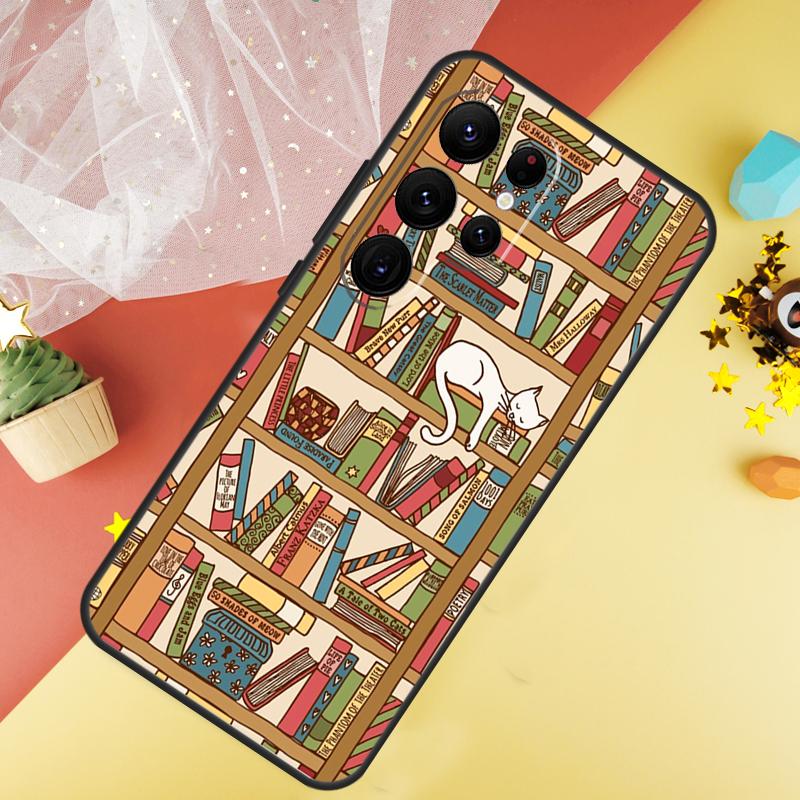 Read Books illustration Phone Case For Samsung Galaxy S26 S25 Ultra S23 S21 S20 S22 S24 FE S10 Plus Cover Coque