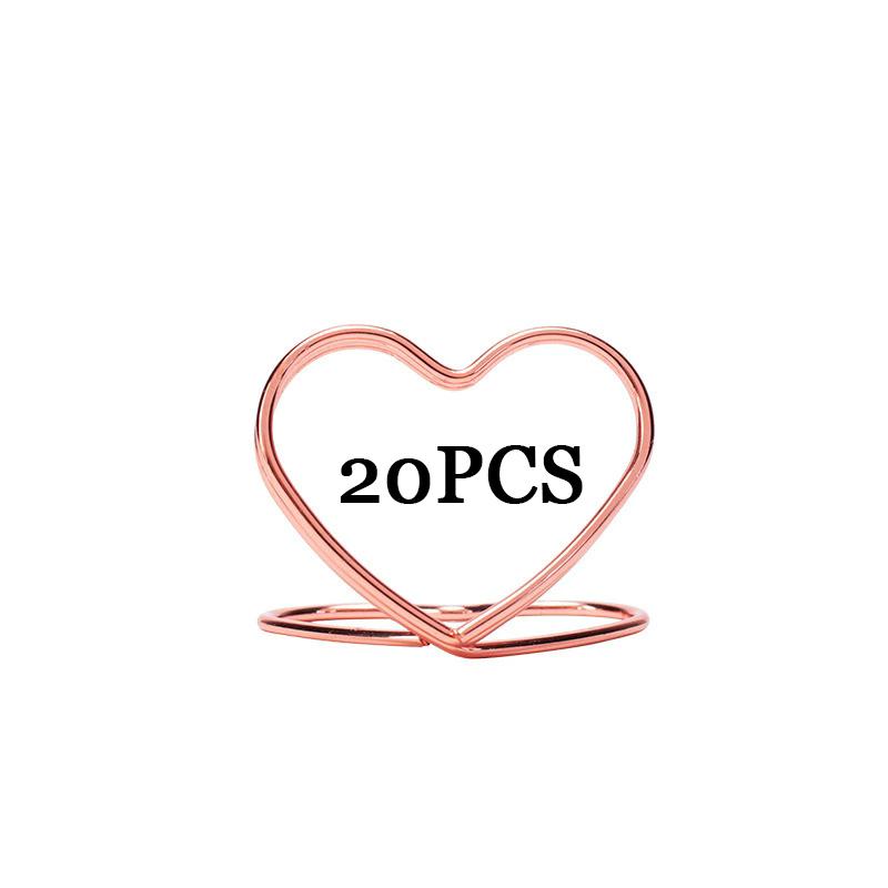 WTEMPO Wedding Place Card Holders for Table Heart Wedding Table Number Holders Mini Picture Photo Stands for Bridal Shower Party Vertical Label Holder