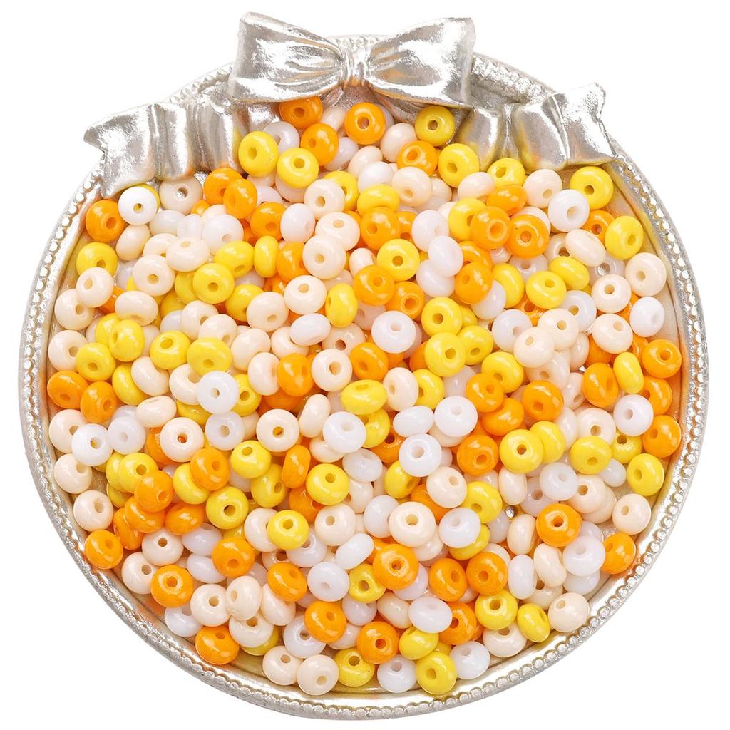 60pcs Bottled Glass Beads Charm Oil Painting Abacus Czech Beads Seed Spacer Beads For Jewelry Making Accessories