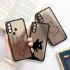 Funny Cute Black Cat Animal Line Art Matte Funda For Samsung S23 5G Cases Galaxy S20 FE S21 S22 S24 Ultra S10 9 Plus Clear Cover