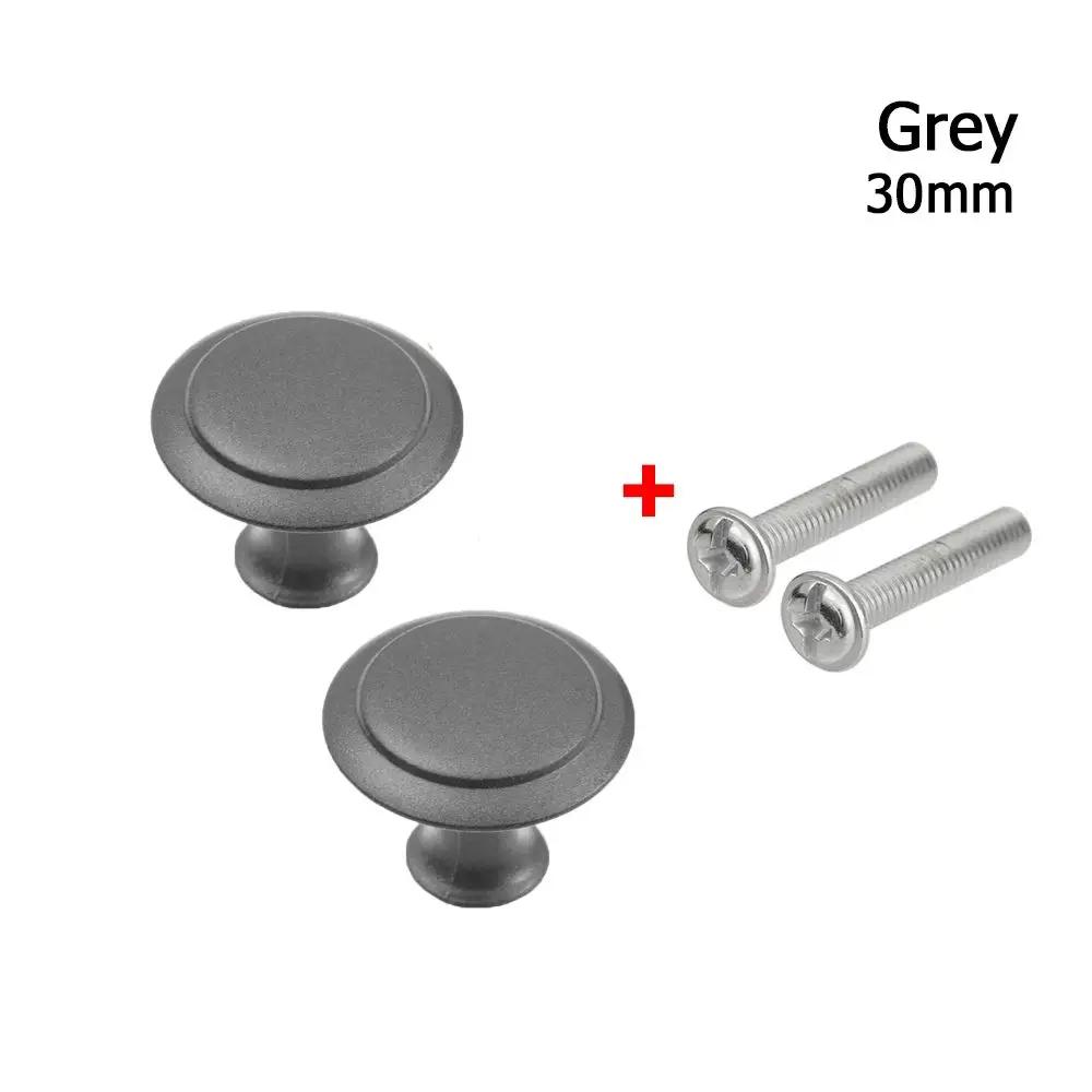 2 Stück runde Schubladengriffe (23/27/30 mm) mit Einzellochbefestigung für Küche, Schlafzimmer, Schränke, Kleiderschränke und Kommoden, Metallgriffe inklusive Schrauben