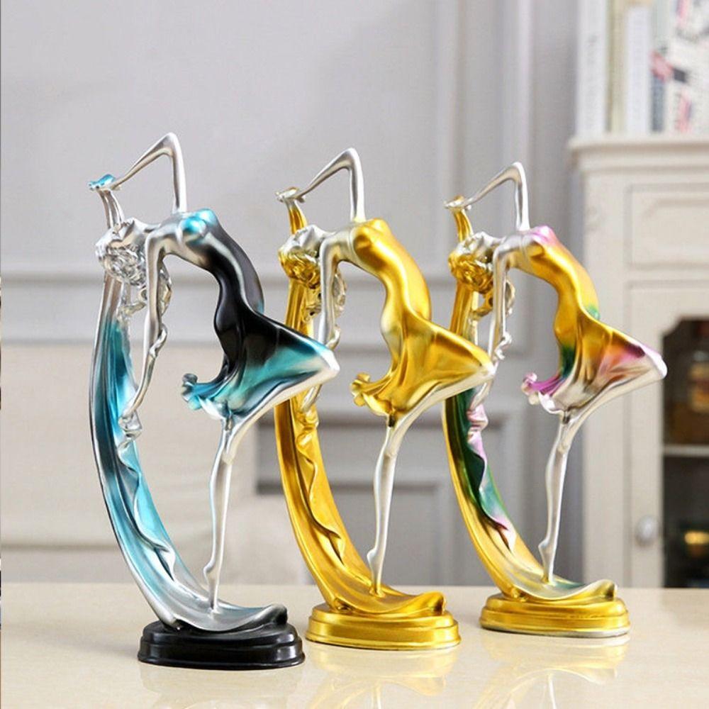 Modern Girl Character Statue Art Miniatures Figurine Sculpture Dance Girl Ornaments  Gift